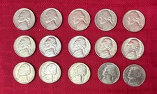 (15) Jefferson Nickel collection lot 1939-1975 Includes some Uncirculated Coins