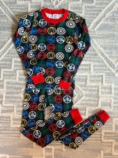 Hanna Andersson BLACK RED TRIM MARVEL ICONS LONG JOHN Pajamas 130 8