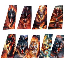 Car Center Pillar Sticker Car Door Pillar Decals Black Wolf Engulfed In Sticker