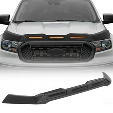 Hood Stone Bug Deflector Shield Protector w/LED Lights For Ford Ranger 2019-2023
