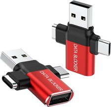 2PC USB Data Blocker 4 in 1 Charge Only Adapter Anti Juice Jacking Hacking Proof