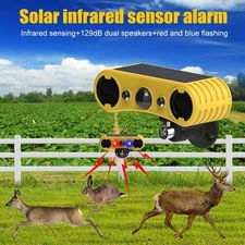 Solar Outdoor Motion Sensor Alarm 130db Ultrasonic Siren Motion Detector Alarm