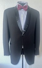 VTG One Button Center Vent Shawl Lapel Men Tuxedo Black Jacket 38 S