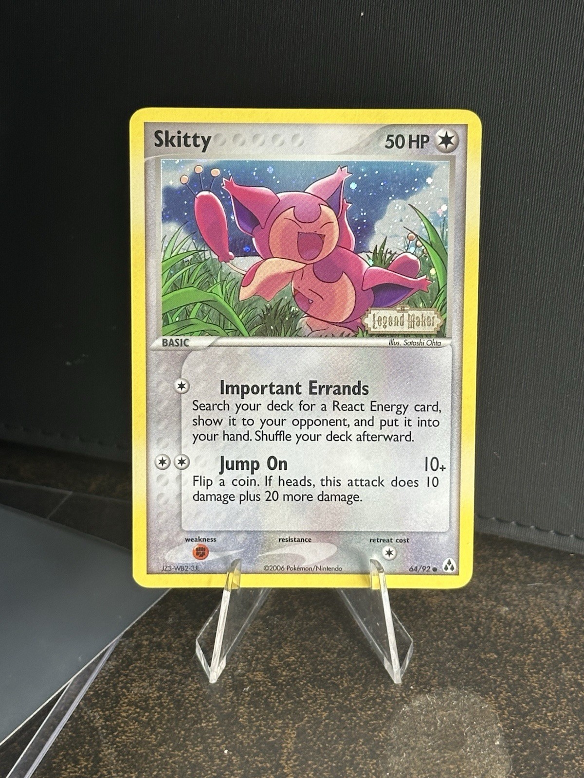Pokemon Skitty 64/92 Reverse Holo Stamped EX Legend Maker NM!