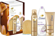 Image of Dove Time to Glow Gradual Self Tan Collection Set with a Tan Applicator for Her
