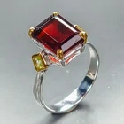 Handmade jewelry 7 ct Natural Hessonite Ring 925 Sterling Silver Size 7 /R471557
