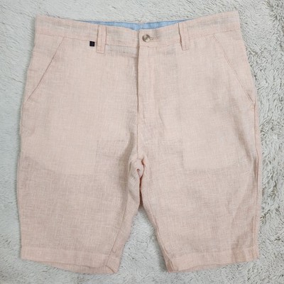 Collors Couture Men's Bermuda Beige Peach Woven Shorts Size 30