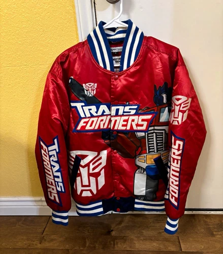 Headgear Classics 1984 Transformers Graphic Print Varsity Jacket Quilted Lined M - product listing photo