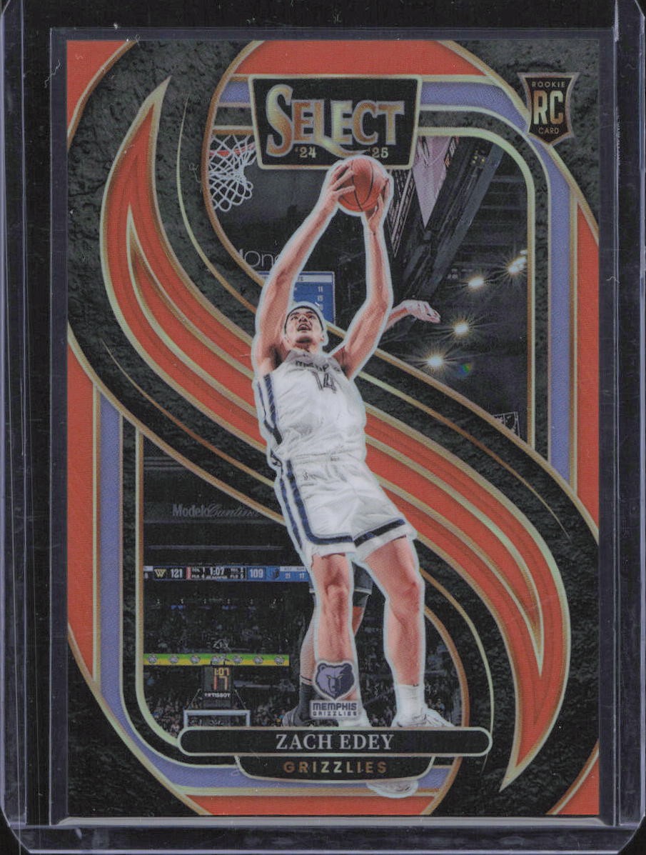 2024-25 Panini Select #192 Zach Edey Orange Prizm #/65