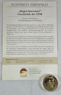 JÜRGEN SPARWASSER - Geschichte d. DDR / Medaille - Stempelglanz Ø 40mm, DGG - Bild 1 von 4