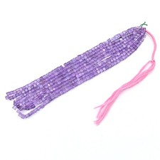 Natural Amethyst Smooth Cube Beads, Gemstone Box Shape Beads, 4.5-6mm 16"