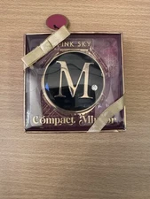 Pink Sky Compact Mirror Black Gold And Faux Diamond