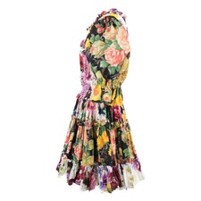 DOLCE&GABBANA F6C7ST GDL87 Flower Print Puff Sleeve dress 48 multicolor