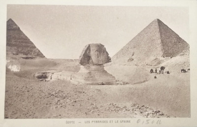C1910s   VTG Egypt RPPC Great Sphinx  of Giza Pyramids Photo .*Post card Rare **