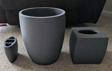 Sonoma Bathroom Trash Can, Tissue Box and Toothbrush Holder Set