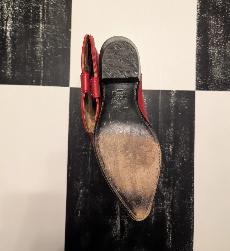 Botas occidentales Tony Lama vintage para mujer talla 8,5 de cuero rojo Foto 4 de 4