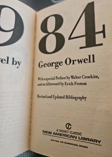 GEORGE ORWELL 1984 (1983 Signet Paperback) Commemorative Edition Walter Cronkite - Picture 5 of 6