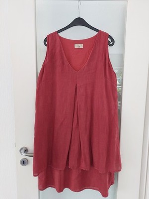 Sommerkleid aus Leinen, Gr. 42, rostrot
