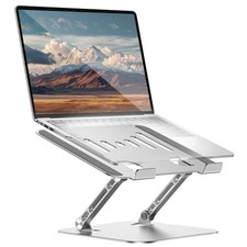 Laptop Stand for Desk Adjustable Height Portable Laptop Riser Frosted Silver