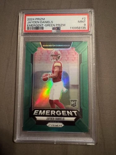 2024 Panini Prizm Green Prizm #2 Jayden Daniels PSA 9 Rookie Commanders