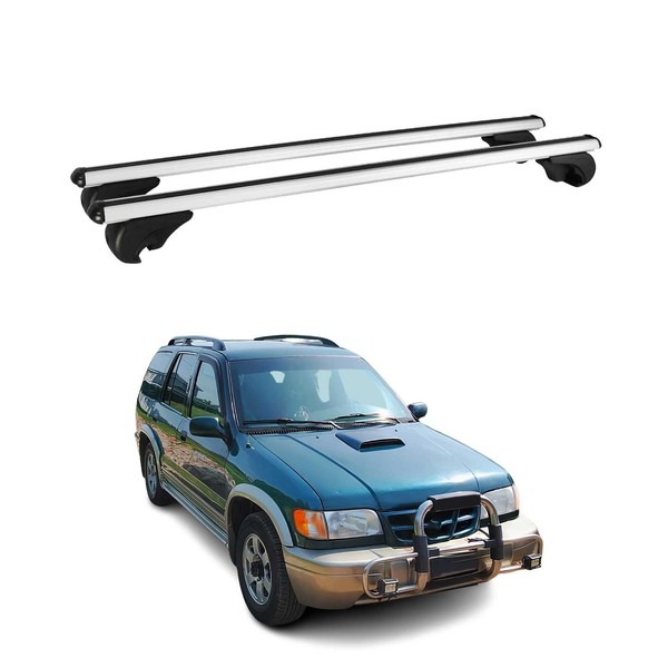 DachträGer GrundtäGer FüR Kia Sportage 1993-2010 75Kg Aluminium Silber 2 Tlg-image