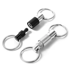 Bewudy 2Pcs Quick Release Keychain, Detachable Key Ring Quick Disconnect 