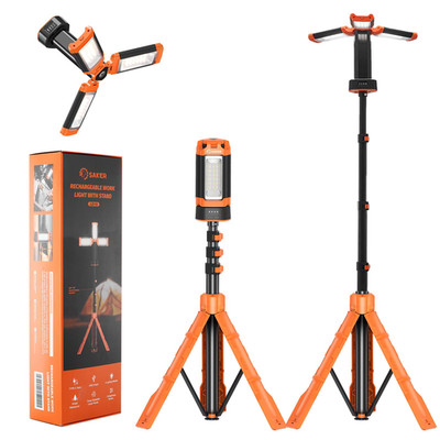Saker Portable Camping Light Stand 12000Mah 73.2 Rechargeable Work Light 3200