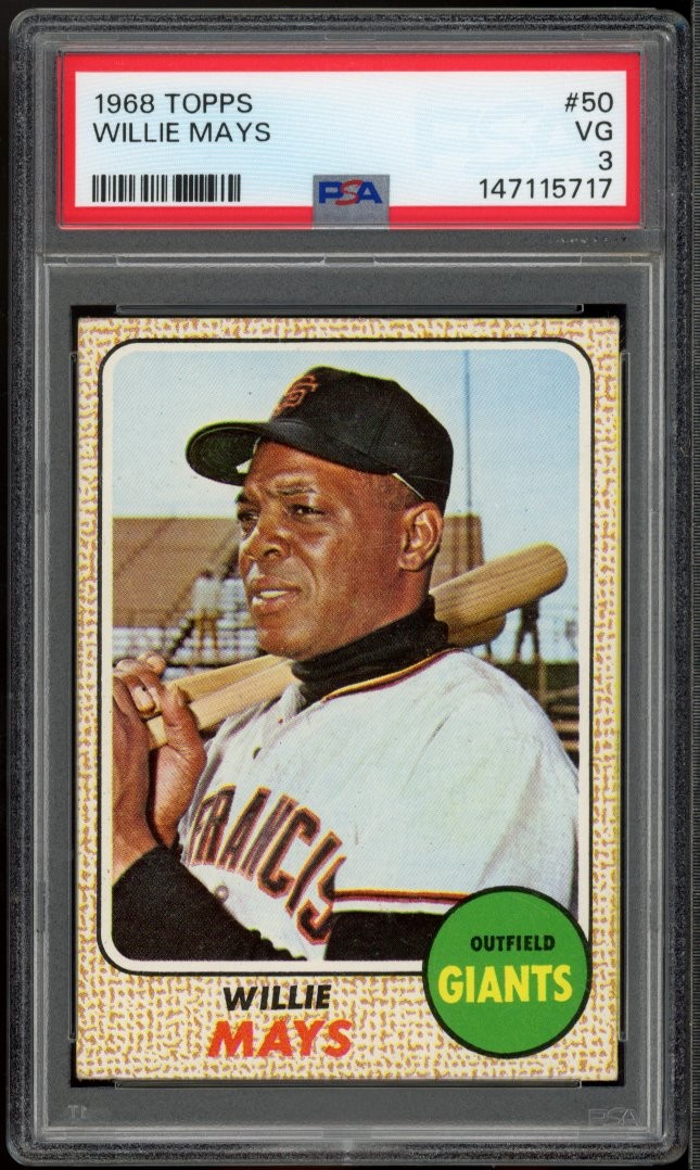 1968 Topps #50 Willie Mays PSA 3 VG. San Francisco Giants