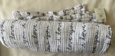 Cloud Island I Love You Blanket Swaddle White Black Muslin Receiving 44 x 48 In