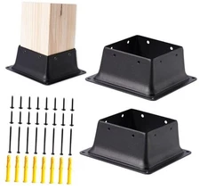 4 x 4 Post Base, 2 Pcs (Inner Size 3.6"x3.6"Deck Post Base) Heavy 3.6X3.6-2PCS
