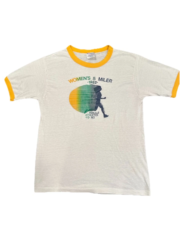 Camiseta de mujer de colección 1982 atletas femeninas VS MS 50/50 puntada única 5 millas carrera Foto 2 de 4