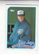 1989 TOPPS BASEBALL #594 JIMY WILLIAMS MGR BLUE JAYS W/CHECKLIST - NM/MT  