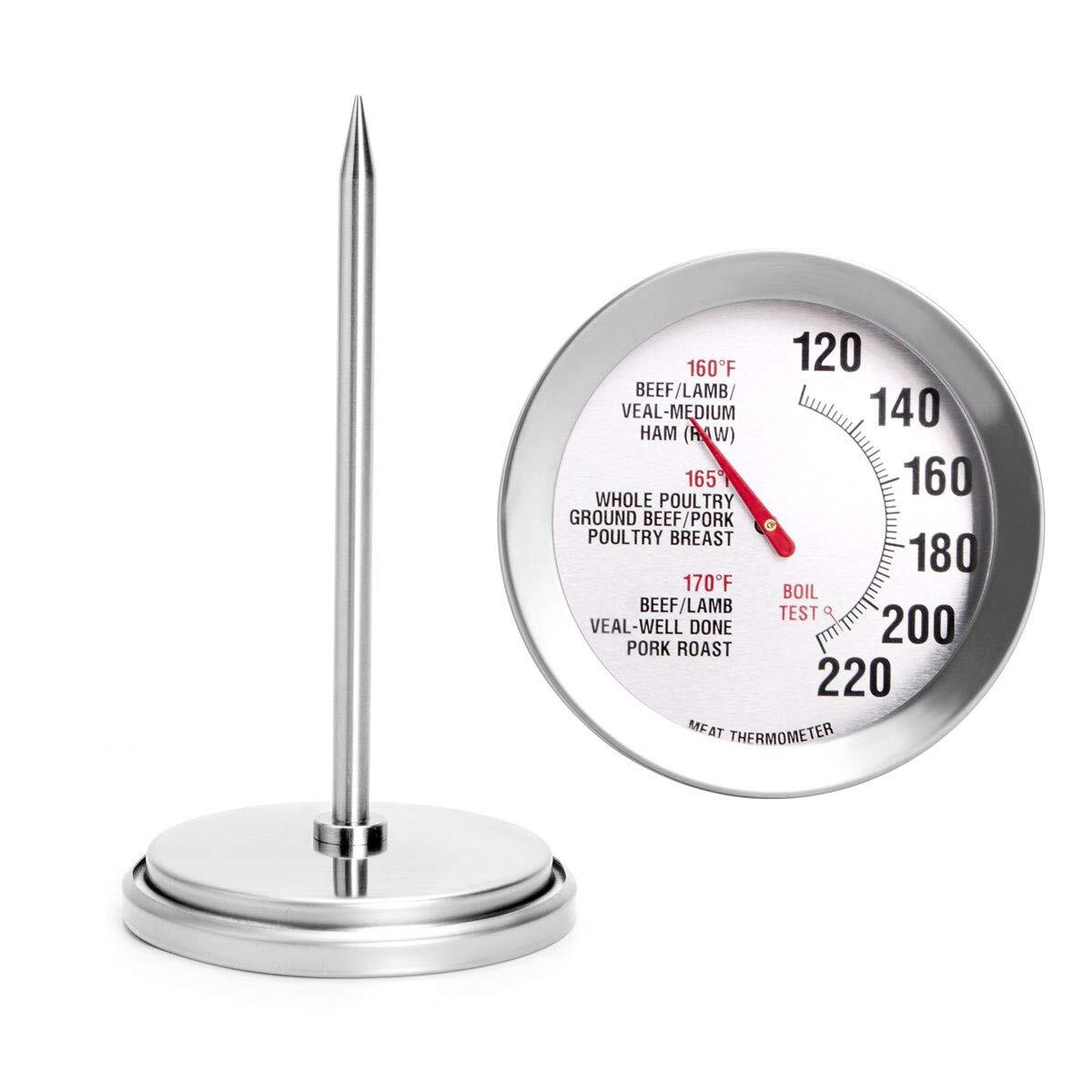 Meat Thermometer Extra Large Dial 2.8'' Meat & Poultry Thermometer Stainless ...-image