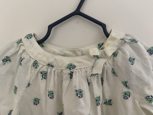 baby Gap Baby Girls Floral Lined 100% Cotton Long Sleeve Dress Ivory Frost 6-12M - Picture 2 of 6