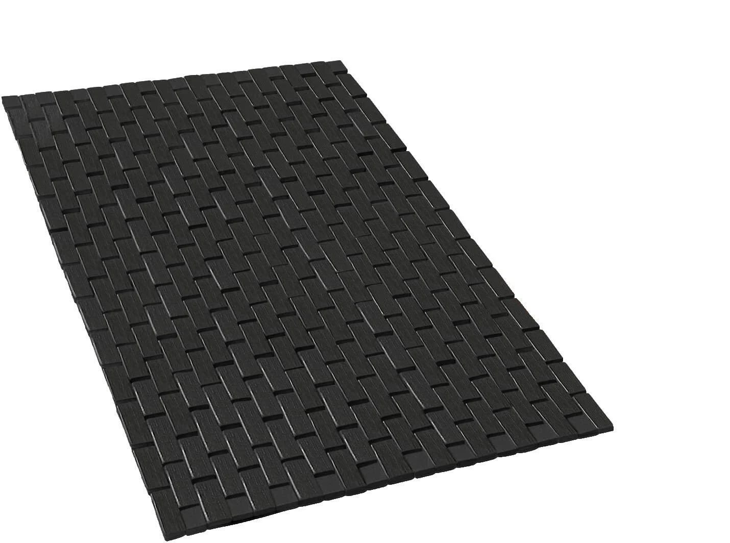 竹黑色洗澡浴室地垫盖