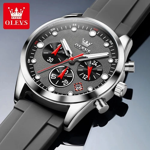 Waterproof Quartz Business Luminous Watch Men OLEVS Luxury Men's Date Strap - Picture 6 of 23