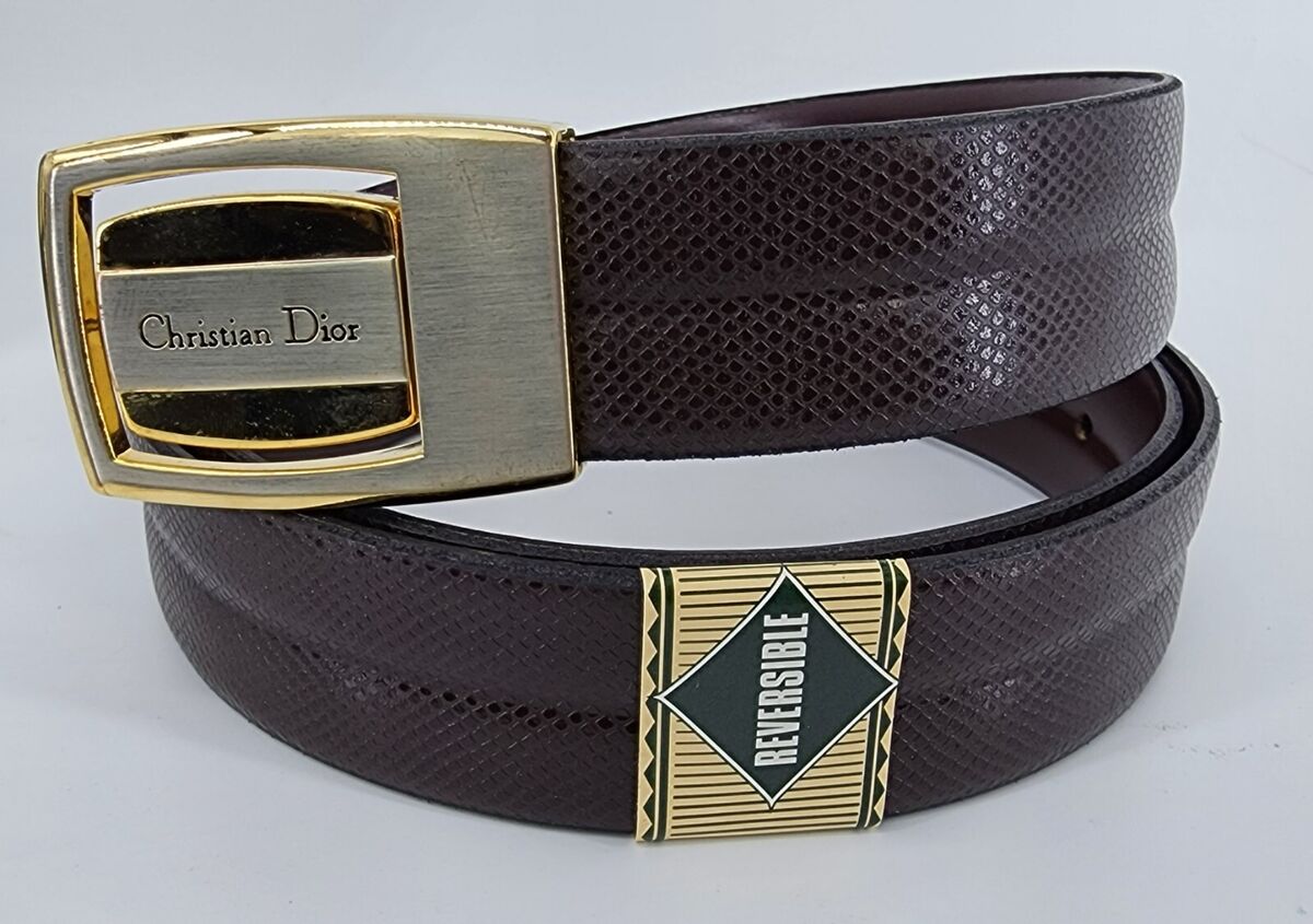 Genuine Vintage CHRISTIAN DIOR Reversible Brown Leather Belt Genuine Vintage CHRISTIAN DIOR Reversible Brown Leather Belt