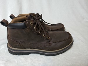 Details About Skechers Mens 85 Ankle Boots Relaxed Fit Leather Lace Up Memory Foam Brown