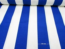 Blue White Stripe Fabric Sofia Stripes Curtain Striped Material - 280cm wide