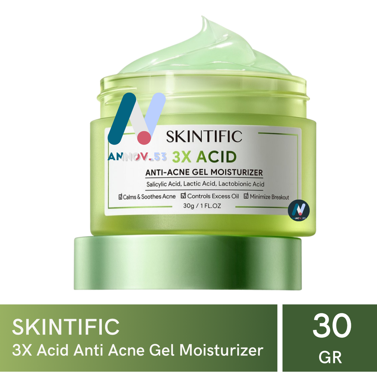 SKINTIFIC 3X Acid Anti Acne Gel Moist Calm Soothe Redness Sebum