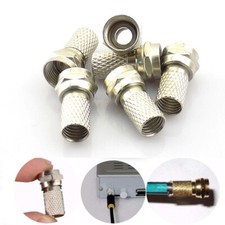 Aerial Coaxial F Plug Connector RG6 Screw Twist TV Satellite Adapter Coax Cable