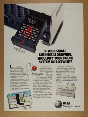 1985 AT&T Merlin Telephone System vintage print Ad | eBay