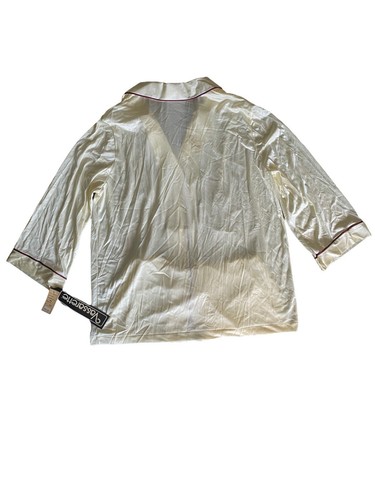 Vassarette Pajama Nightwear Set Women Ivory Pant & Top 100% Nylon 2 Piece NWT - Picture 6 of 11
