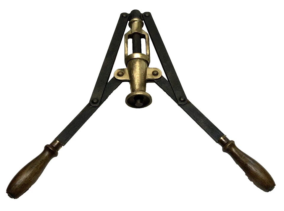 Ancien BOUCHE BOUTEILLE BOUCHONNEUSE métal et bois système à levier XIXème - Photo 3/4