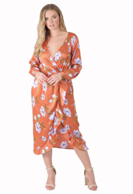 chinese dress ladies Schiffer Slip Midi Dress Rust| Beginning Boutique US 14 main image 0