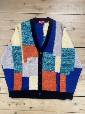 Clothing Supreme Patchwork Mohair Cardigan Supreme Plaid Cardigan