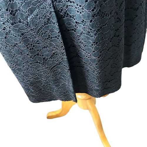 Vintage 1950s  Black Lace Lined Midi Pencil Skirt with Belt - Bild 8 von 10