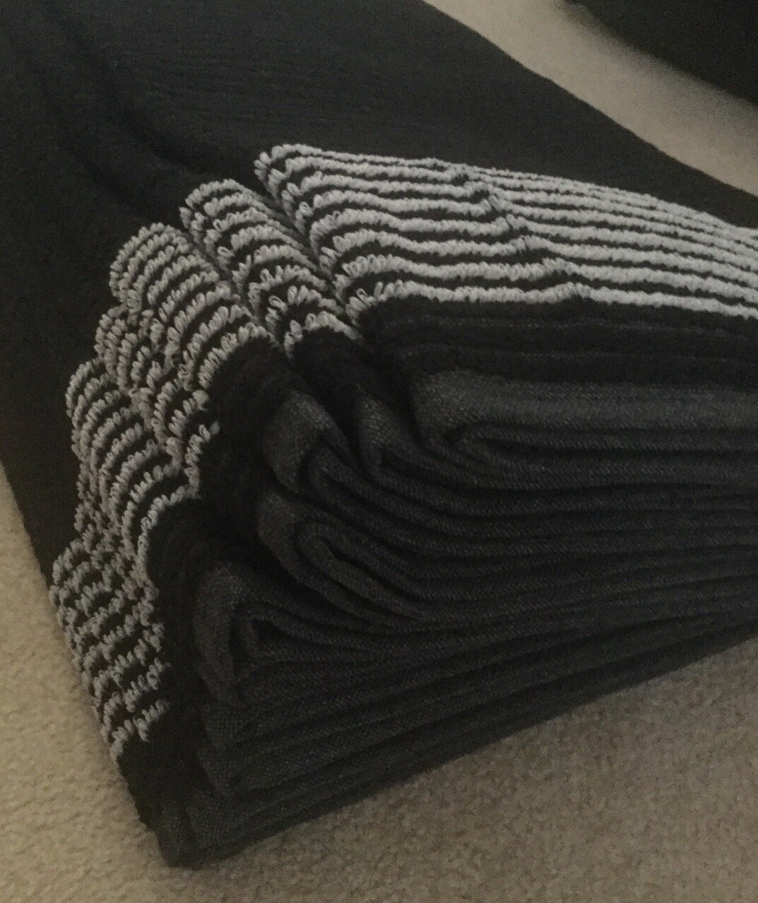Towel 44&rdquo; X 22&rdquo; Black/white Stripes Authentic Wincraft Super Gym