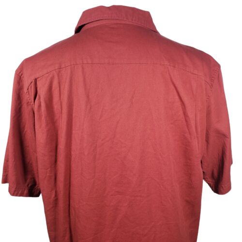 Wrangler Shirt Mens Size XL Burgundy Red Flex for Comfort Short Sleeve Button Up - Picture 3 of 9