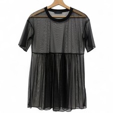 TWIN SET Maglia T-shirt nera mesh Tg S